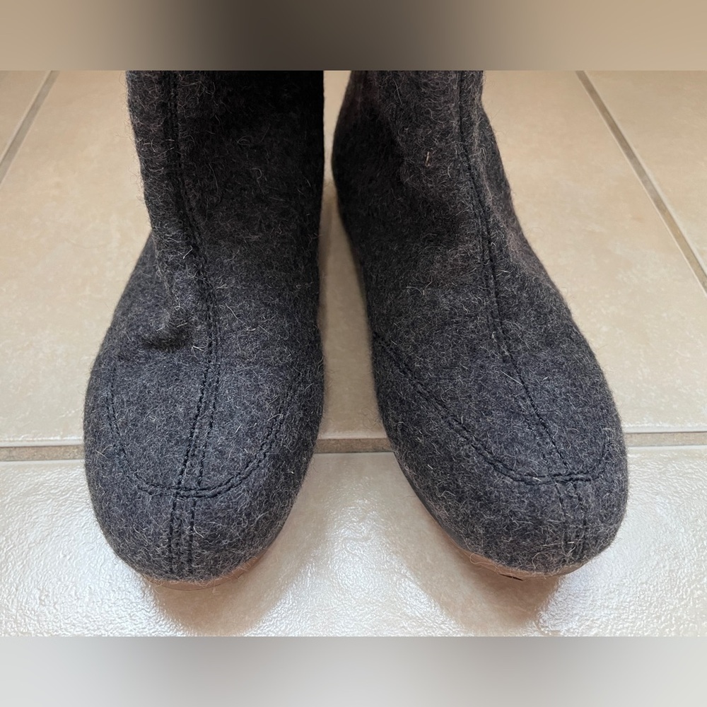 Emu Australia Hamilton Hi Gray Merino Wool Tall Boots W8 M7 - Picture 2 of 11